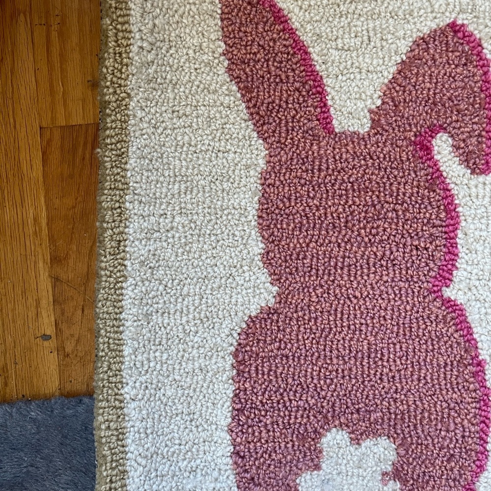 Easter Bunny Rug Runner - Pink, Yellow & Blue Bunny Design - Picture 9 of 15
